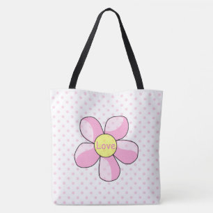 Polka Dots and Flowers Tote Bag