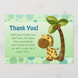 Polka Dots and Giraffe - Thank You Card