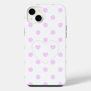 Polka Dots and Hearts 4 - White - cute girly iPhone 14 Plus Case