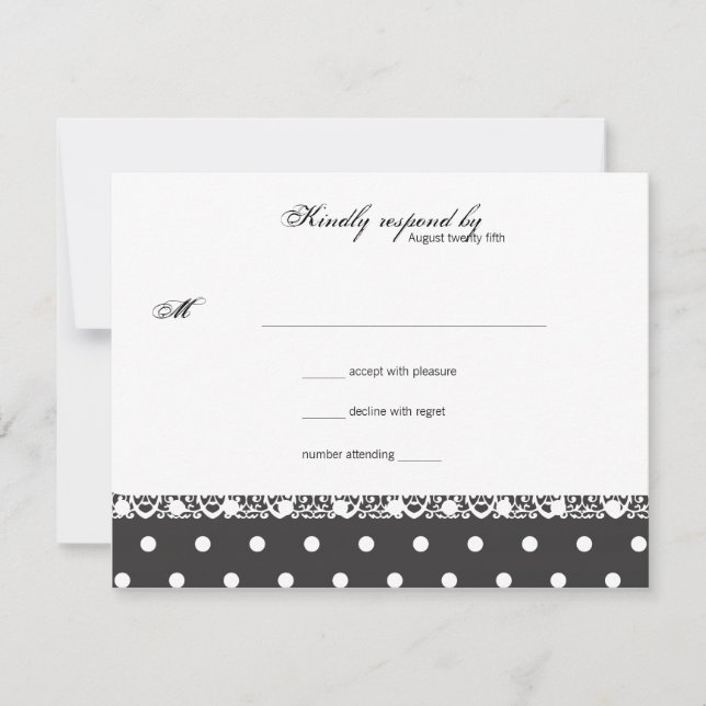 Polka Dots and Lace Response Card (Front)