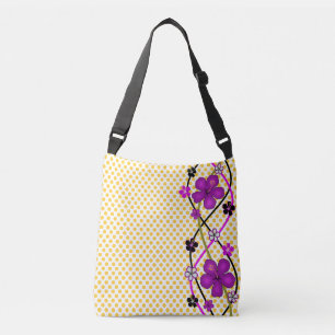 Polka Dots and Orchids Crossbody Bag