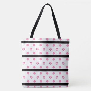 Polka Dots and Stripes Tote Bag