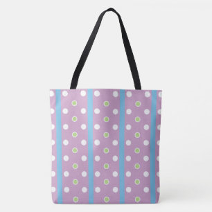 Polka Dots and Stripes Tote Bag