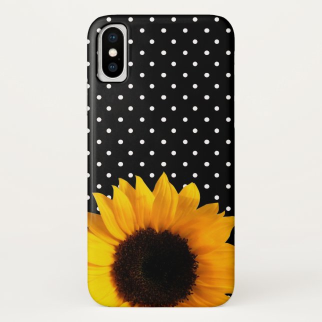 Polka Dots and Sunflower iPHone X Case (Back)