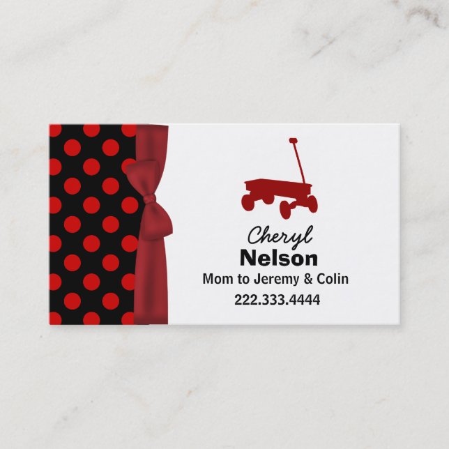 Polka Dots and Wagon Mummy Card (Front)