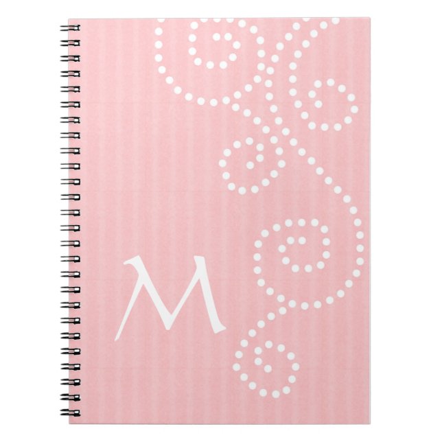 Polka Dots Art Monogrammed Notebook (Front)