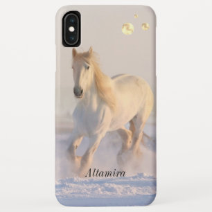Polka dots, beautiful white horse & beach iPhone XS max case