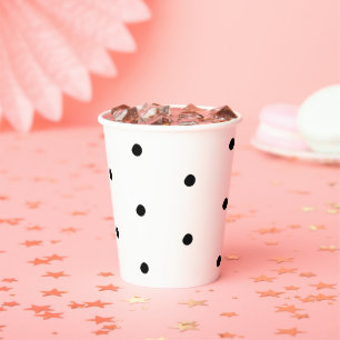 Polka dots Black and white bold pattern elegant Paper Cups