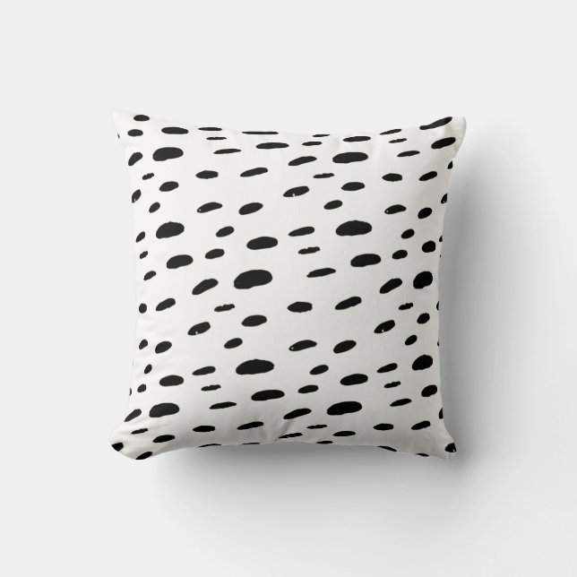 Polka Dots Black Polka Dots Dalmatian Pattern Cushion (Front)