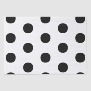Polka dots Black white big bold elegant pattern Tissue Paper