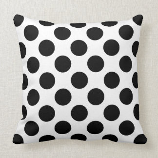Polka Dots Black White Cushion