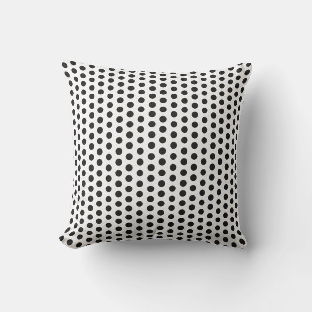 Polka Dots Black & White Custom Colour 2020 Trendy Cushion (Front)