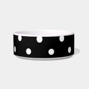Polka-dots Black White Pattern Office Love Destiny Bowl
