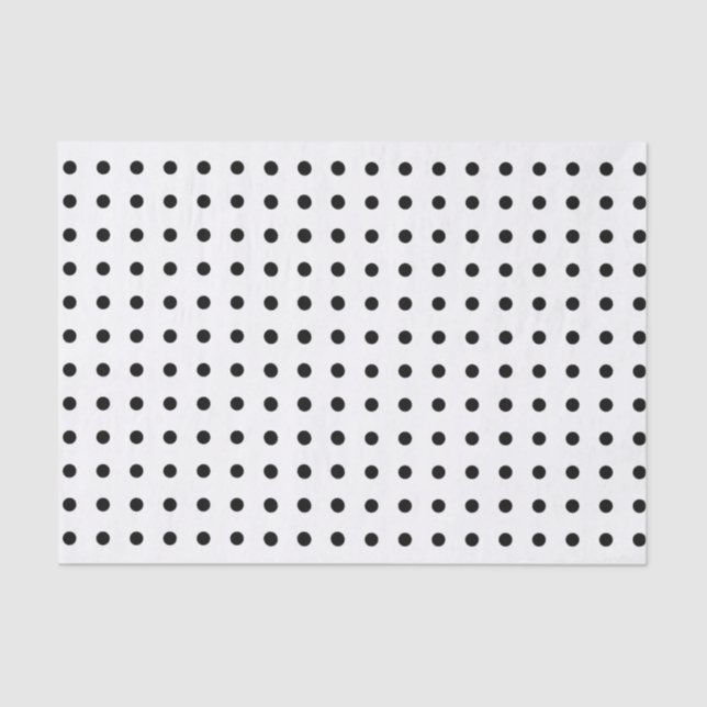 Polka Dots Black & White Transparent Tissue Paper (Front)