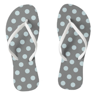 Polka Dots Blue Grey Thongs