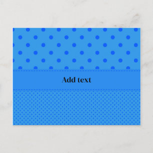 Polka Dots, Blue on Blue, Template, Postcard