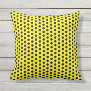 Polka Dots Bright Yellow Black Custom Colour 2020 Cushion