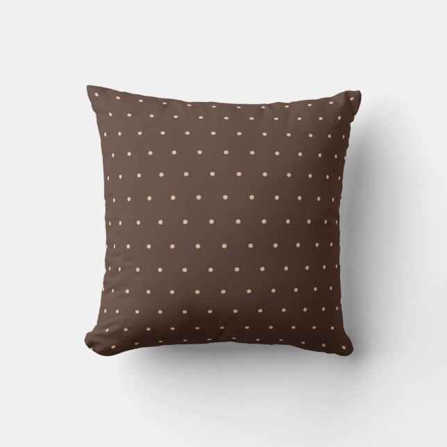 Polka Dots Brown Pattern Cushion (Front)