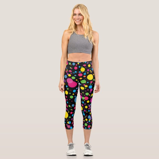 Polka Dots Capri Leggings (Front)