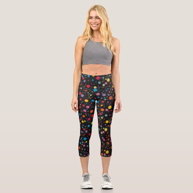 Polka Dots Capri Leggings (Front)