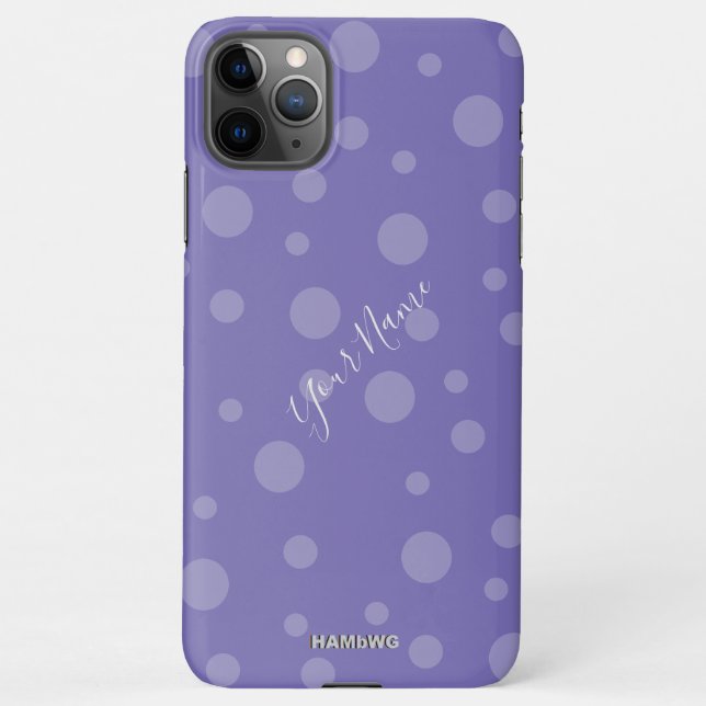Polka Dots Cell Phone Case with Name HAMbWG (Back)