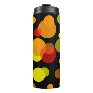 Polka Dots chaos coloured 2 + your backgr. Thermal Tumbler