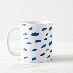 Polka Dots Cobalt Blue Pattern Coffee Mug