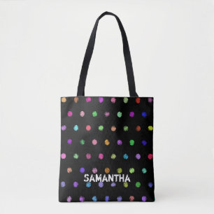 Polka Dots coloured grunge 1 + your backgr. Tote Bag
