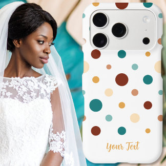 Polka Dots - Cool Colours on White Phone Case