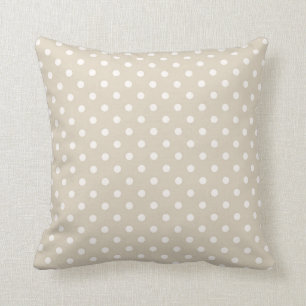 Polka Dots Cream Beige Neutral Colours Throw Cushion
