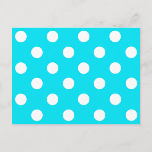 Polka dots cyan hex code 00E3F4 Postcard