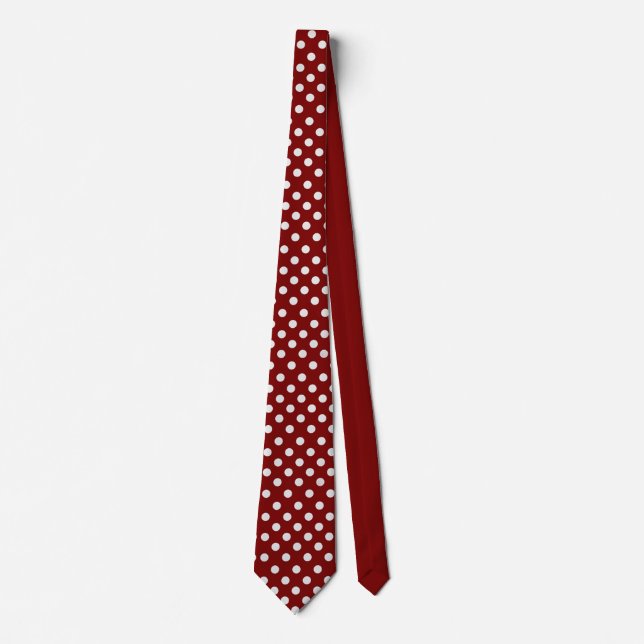 Polka dots deep red  tie (Front)