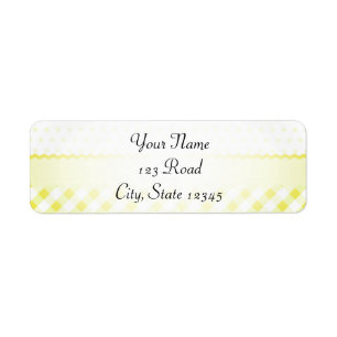 polka dots, gingham checks, and a ricrac centre st return address label