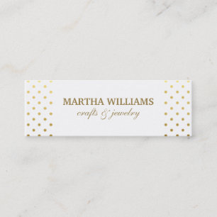 Polka Dots Gold Mini Business Card