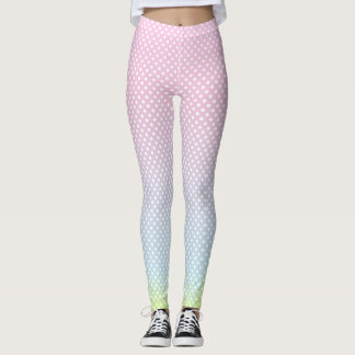 Polka Dots Gradient Pink  Blue Yellow Leggings