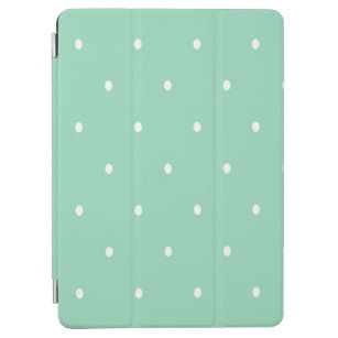 Polka Dots, Green, White iPad Air Cover