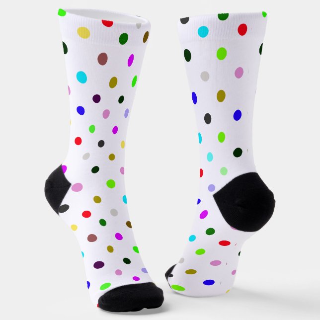 Polka Dots Halloween Clown Socks (Angled)