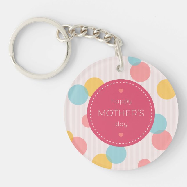 Polka Dots Happy Mother's Day | Keychain (Front)