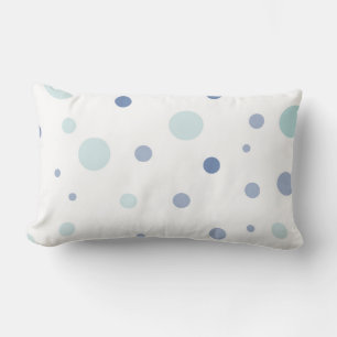 Polka Dots in Blue and Green Lumbar Cushion