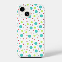 Polka Dots in Bright Green Blue Red Pink Grey