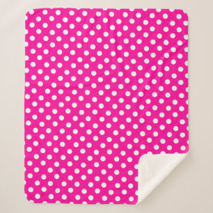 polka dots in Fluorescent Pink Sherpa Blanket