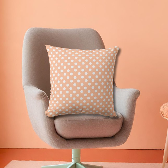 polka dots in Peach  Fuzz Cushion (Creator Uploaded)