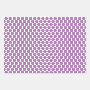 Polka Dots in Pink, Blue, and Lavendar Wrapping Paper Sheet