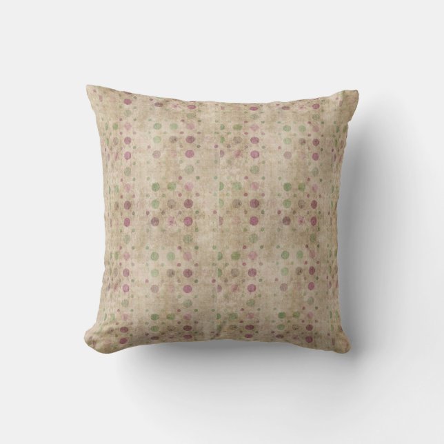 Polka Dots in Purple and Green Cushion (Front)