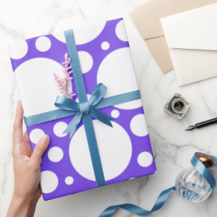 Polka Dots in Purple & White Wrapping Paper