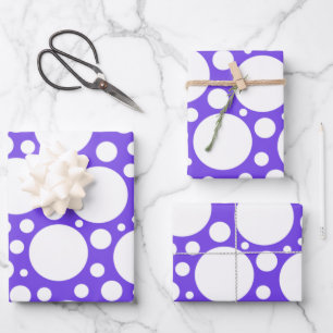 Polka Dots in Purple & White Wrapping Paper Sheet