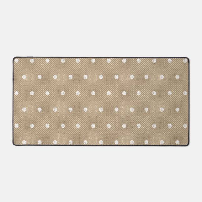 Polka Dots Lace Kraft Photo Image Desk Mat (Front)