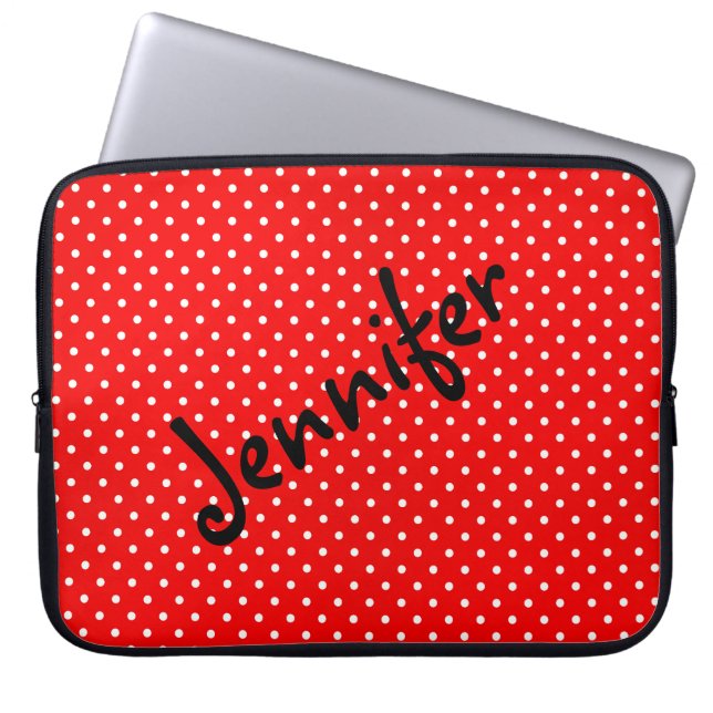 Polka dots laptop sleeve (Front)