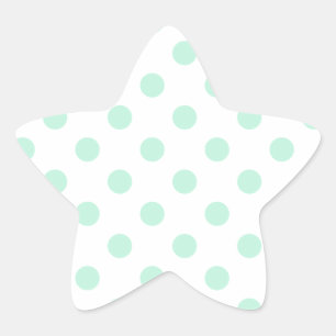 Polka Dots Large - Magic Mint on White Star Sticker