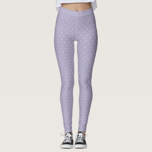 Polka Dots Lavender Cream Polka Pattern Leggings